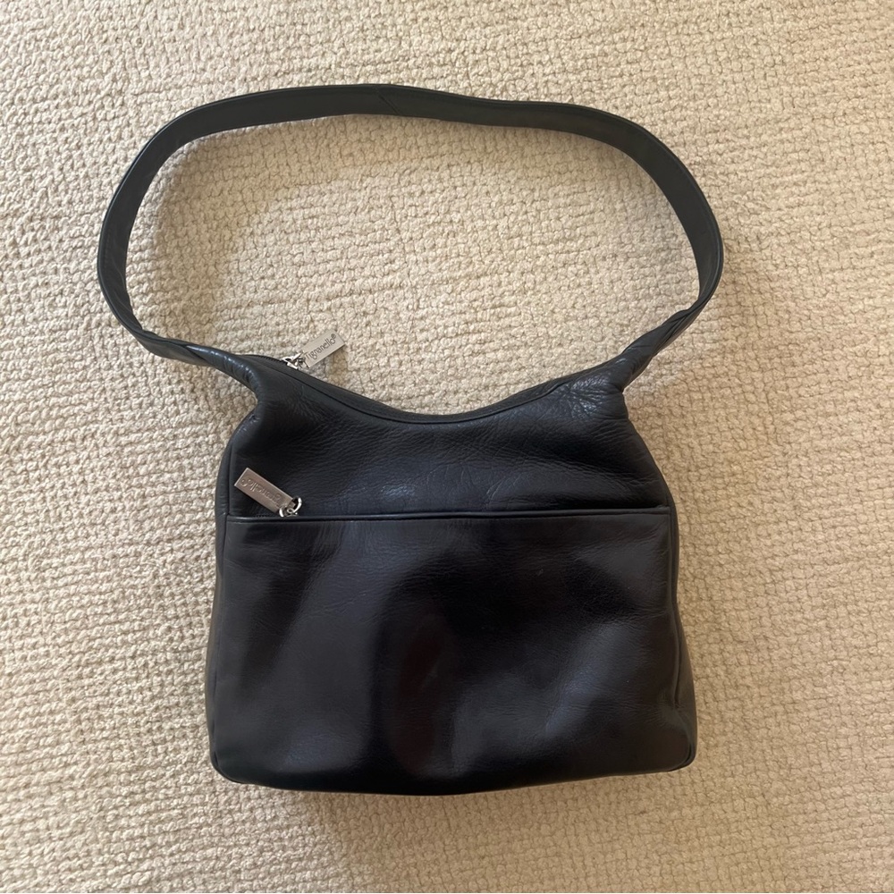Tignanello Black Leather Hobo Bag